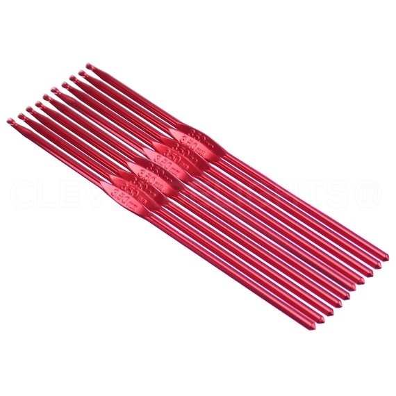 Aiguille Crochet Metal Rouge 12pcs